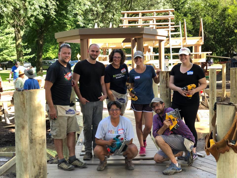 TWMLA Volunteers at Ithaca’s Stewart Park Playground Community Build